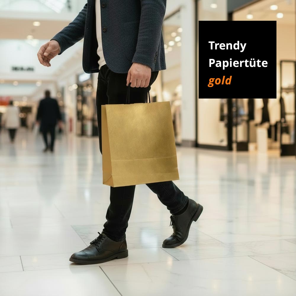 trendy papiertüten gold