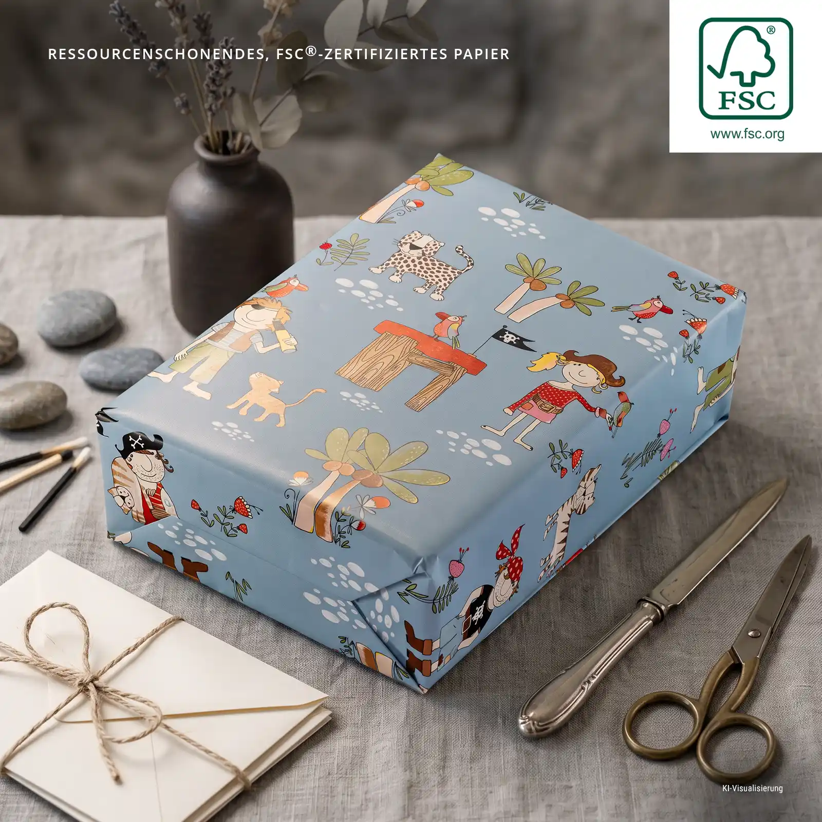 WOGP-GJKIFRBEU - Geschenkpapier Rollen Freibeuter - Foto 2