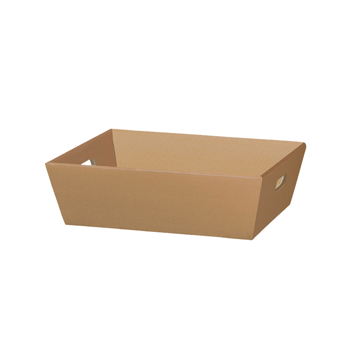 Präsentkorb Geschenkkorb natur braun offene Welle, rechteckig, groß mit Griffen