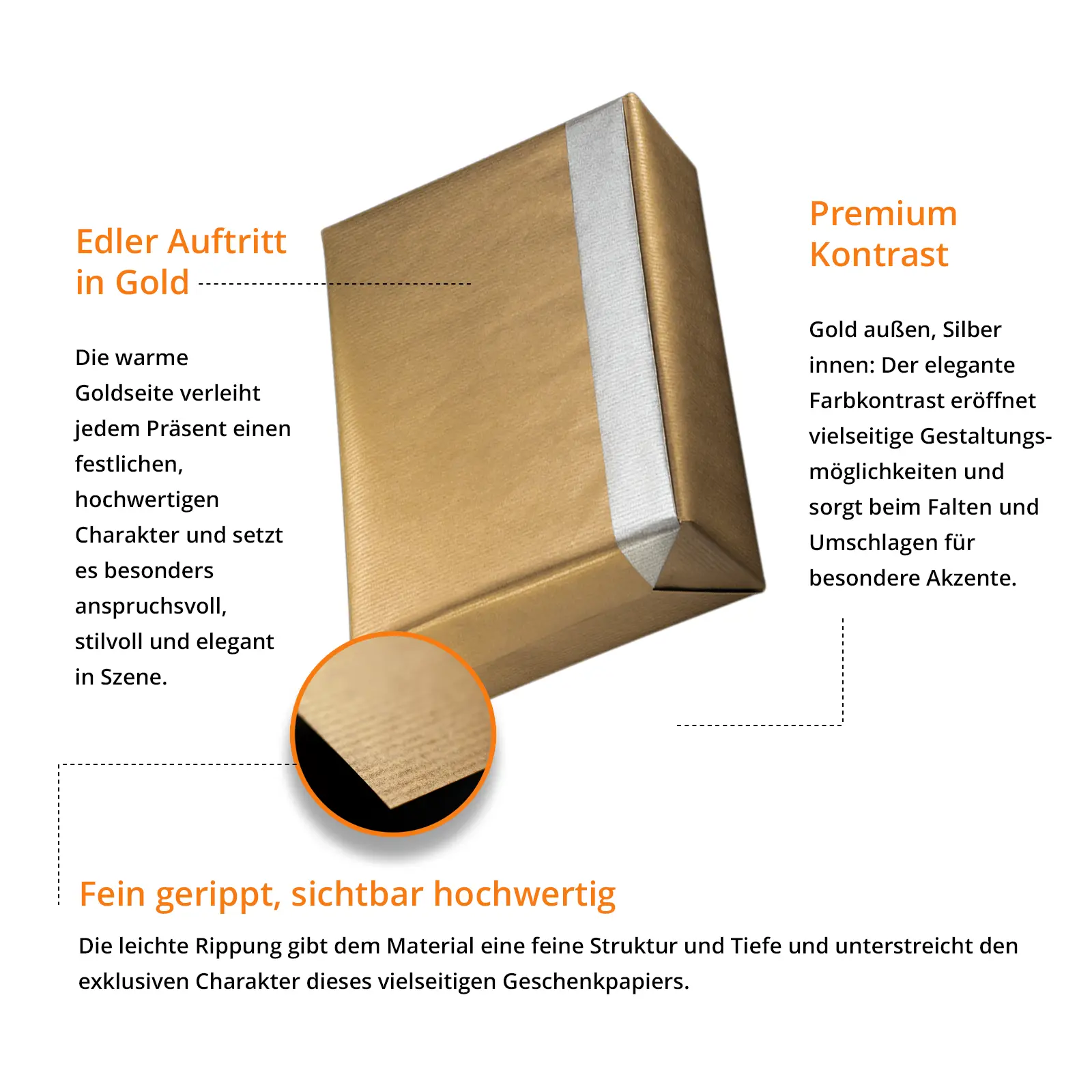 WOGP-WHKRGOSI - Geschenkpapier Rollen gold-silber - Foto 6