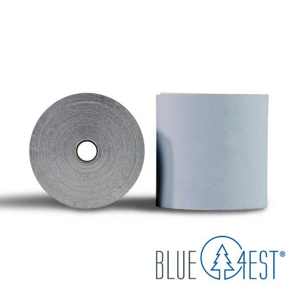 Blue4est 80mm x 80m Ø77mm, Öko Thermorollen, blaue Bonrollen ohne Aufdruck