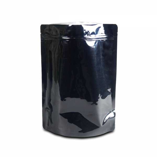 Standbodenbeutel - Doypack schwarz, PET/AL/PE mit Druckverschluß in versch. Größen