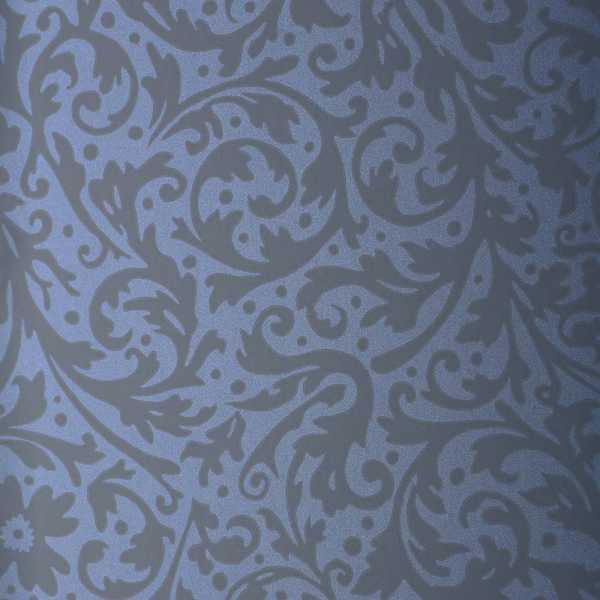 Geschenkpapierrolle Design Barock stahlblau - grau