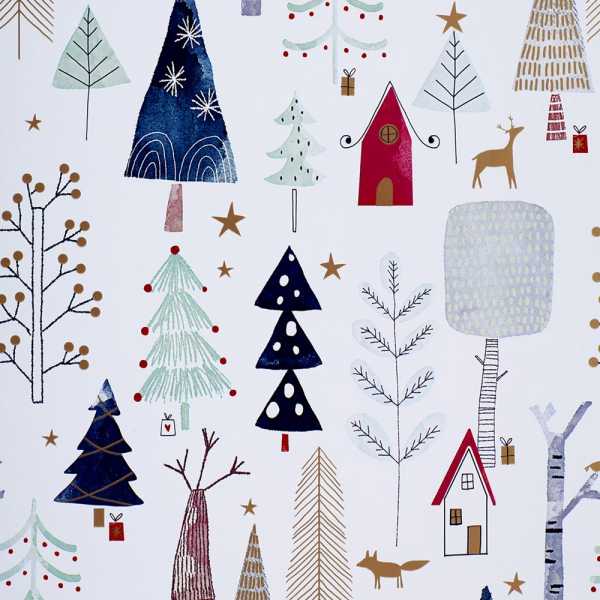 Geschenkpapierrolle Weihnachten modern Winterwald