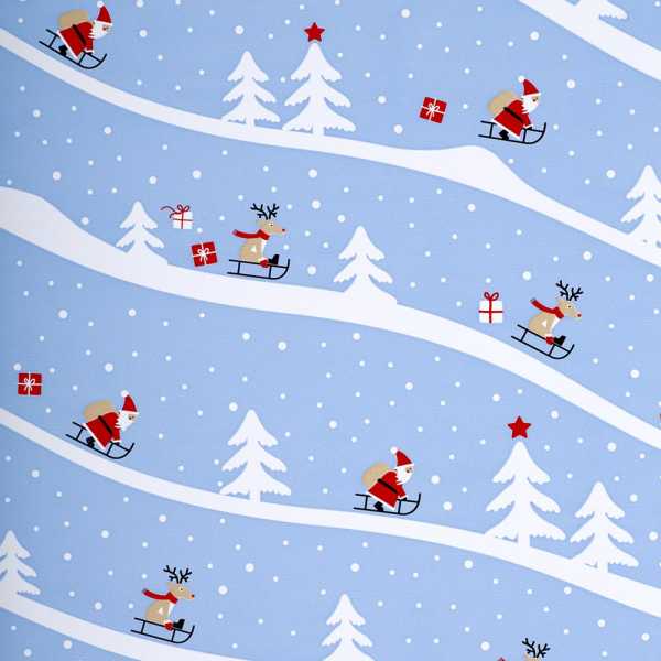 Geschenkpapierrolle Weihnachten Schlittenfahrt mit Santa Claus