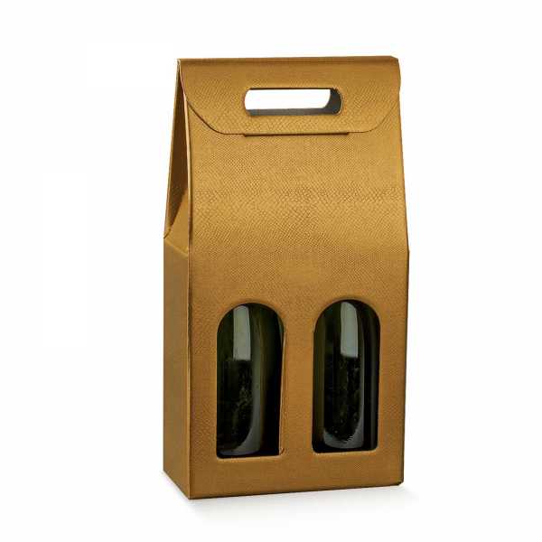 Wein Geschenk Tragekarton Skin gold, 4 Größen