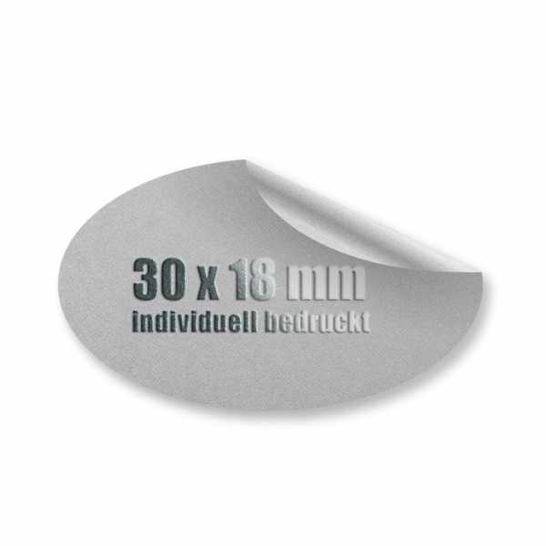 Prägeetiketten 30x18 mm oval | hochwertiger Offset-Digitaldruck