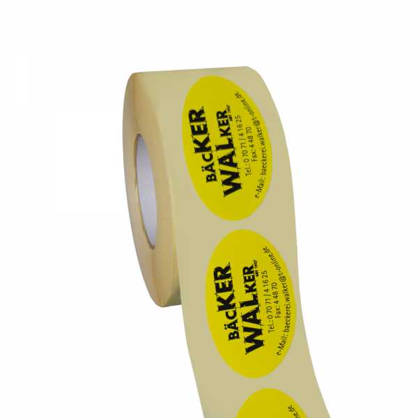 Klebeetiketten oval 60x30 mm | ovale Etiketten mit 1- oder 2-farbigem Aufdruck
