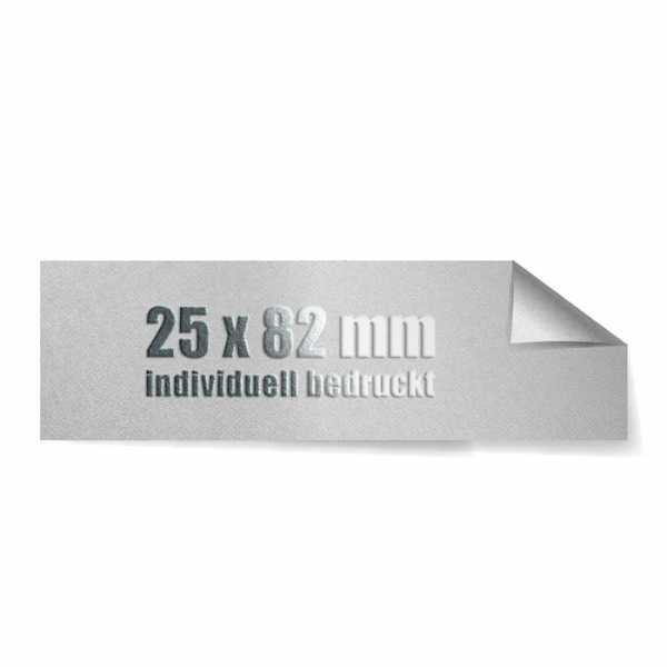 Prägeetiketten 25x82 mm rechteckig mit spitzen Ecken | hochwertiger Offset-Digitaldruck