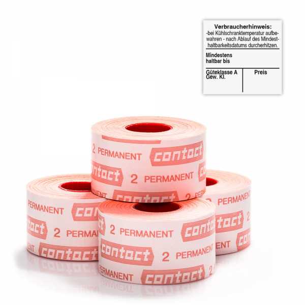 Contact Preisetiketten 29x28, Etikettenrollen mit Standardvordruck