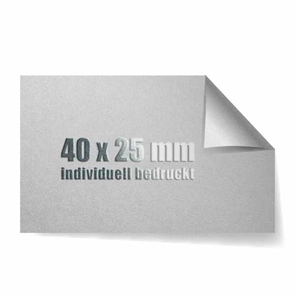 Prägeetiketten 40x25 mm rechteckig mit spitzen Ecken | hochwertiger Offset-Digitaldruck