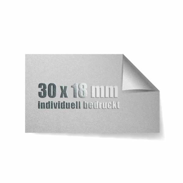 Prägeetiketten 30x18 mm rechteckig mit spitzen Ecken | hochwertiger Offset-Digitaldruck